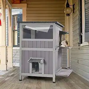 Top Outdoor Cat Houses Review 4 Aivituvin Outdoor Feral Cat House 2-Story